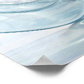 Verre transparent bleu Vagues Art mural abstrait (Coin)