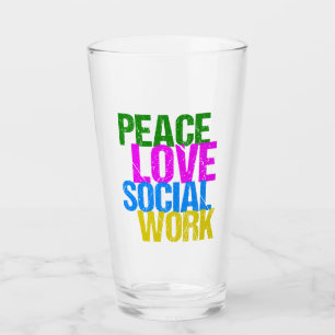 Verre Travail social d'amour de paix