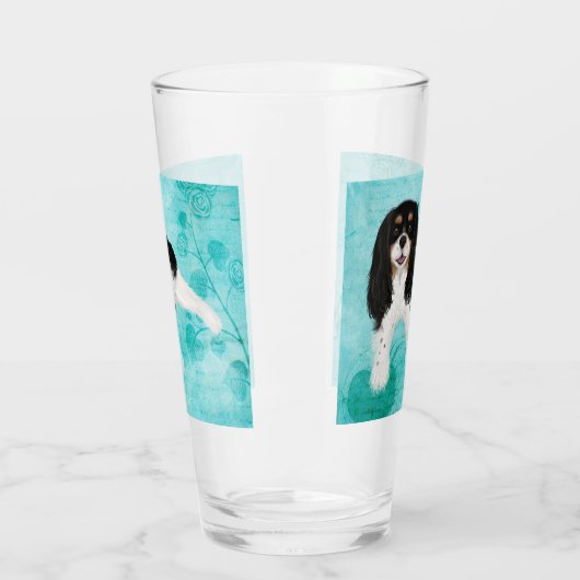 Verre Tri Couleur Cavalier King Charles Spaniel  (Gauche)