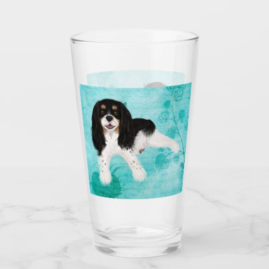 Verre Tri Couleur Cavalier King Charles Spaniel  (Devant)