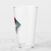 Verre Triangles gris turquoise sur bordeaux (Gauche)