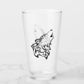 Verre Tribal vectoriel du loup hurleur noir (Dos)
