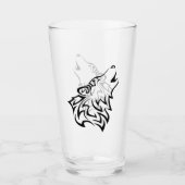 Verre Tribal vectoriel du loup hurleur noir (Devant)