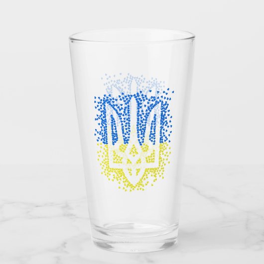 Verre Trident de l'emblème ukrainien tryzub dispersant l (Devant)