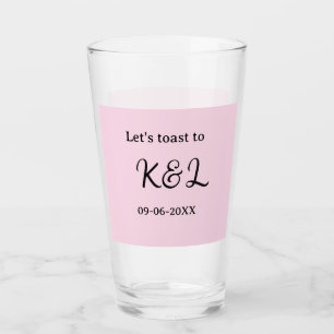 Verre Trinquons à l'annonce de mariage lettre rose