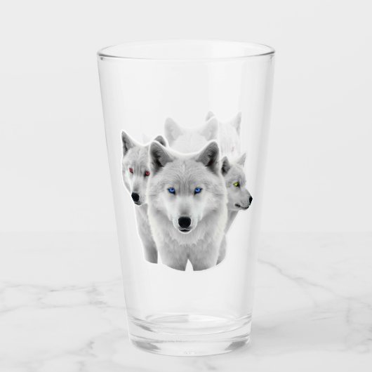 Verre Trois Loups blancs (Devant)