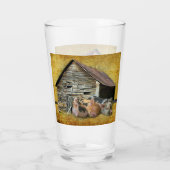 Verre Trois Petits Cochons À La Grange Rustique Snoozing (Dos)