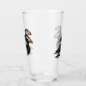 Verre Trois Puffins Adorablement Friendly Baignade Carto (Gauche)