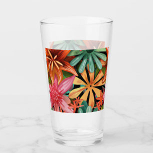 Verre tropical/hawaïen/floral/fleur