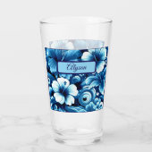 Verre Tropical Hawaiian Flowers Hibiscus Personalized (Dos)