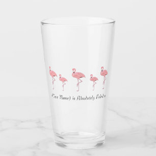 Verre Troupeau de Flamants Roses Nom Personnalisé
