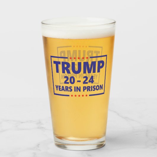 Verre Trump 20 - 24 ans en prison drôle anti-trump (Devant (rempli))