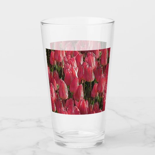Verre Tulipes roses florales (Devant)