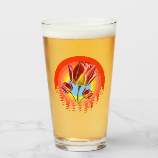 Verre tulips nature botanical plant  (Devant (rempli))