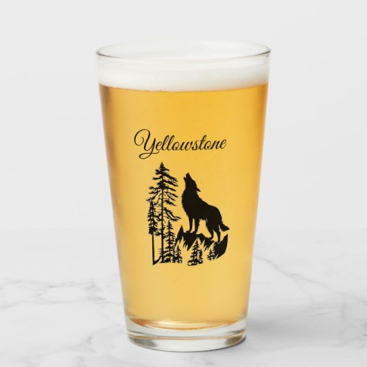 Verre Tumbler-Yellowstone Wolf (Devant (rempli))