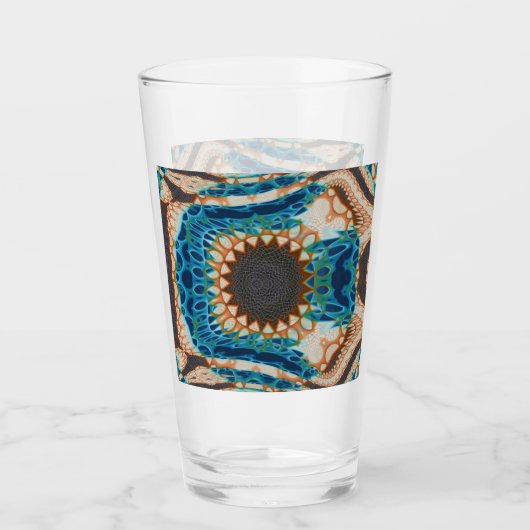 Verre Turquoise Gold Sun Southwestern Art (Devant)