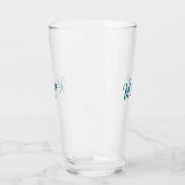 Verre Turquoise monogramme nom de couple de mariage simp (Gauche)