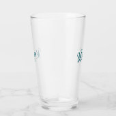 Verre Turquoise monogramme nom de couple de mariage simp (Droite)