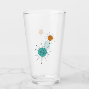 Verre Turquoise Orange Franciscan Starburst milieu du si