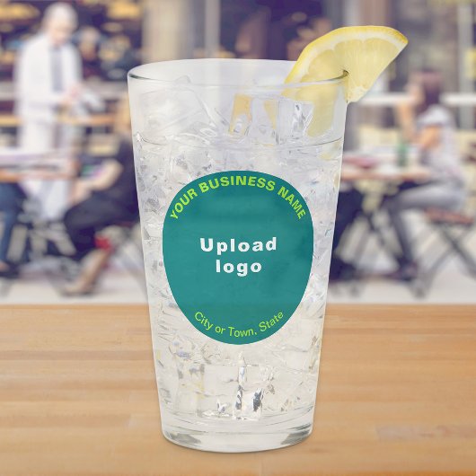 Verre Turquoise vert rond forme affaires marque sur verr