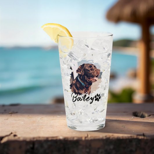 Verre Typographie Cool simple et moderne Nom et photo