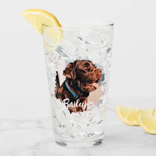 Verre Typographie Cool simple et moderne Nom et photo (Devant glace)