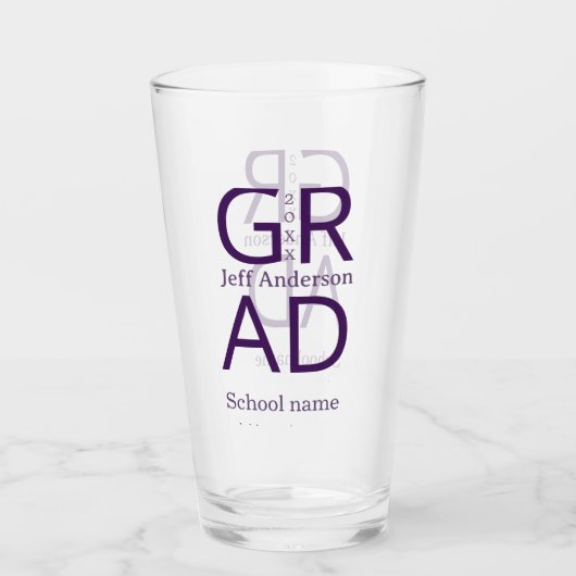 Verre Typographie de diplôme moderne simple minimale c (Devant)