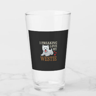 Verre Typographie de l'amour du chien Westie