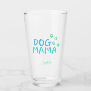 Verre Typographie de mignonne Paw et Dog MAMA