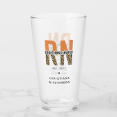 Verre Typographie du léopard de l'infirmière autorisée (Dos)