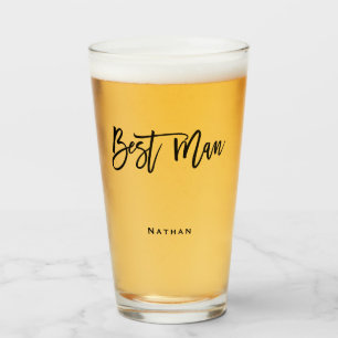 Verre Typographie du meilleur homme/nom/cadeau noir