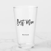 Verre Typographie du meilleur homme/nom/cadeau noir (Devant)