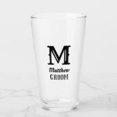 Verre Typographie initiale moderne monogramme du marié (Devant)