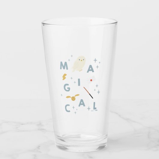 Verre Typographie « Magique » Graphique Hedwige (Devant)