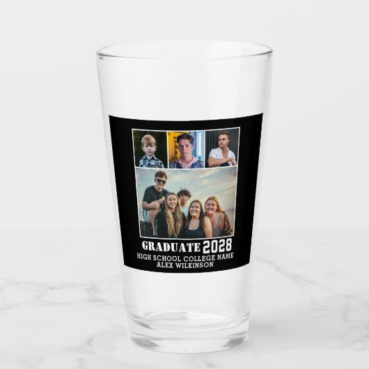 Verre Typographie moderne en gras 4 Collage de photos Di (Devant)