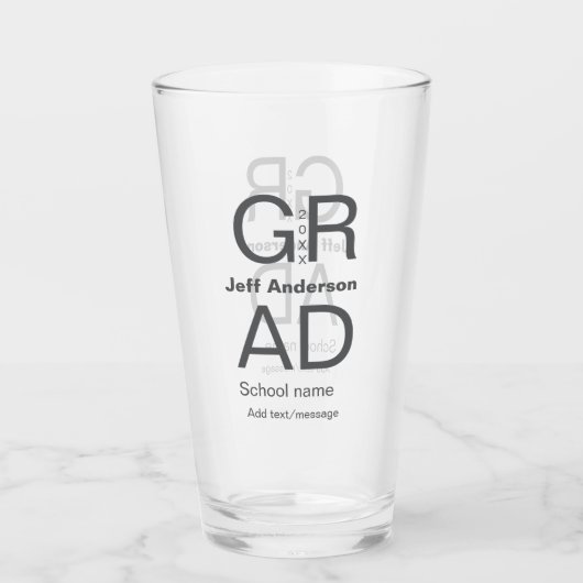 Verre Typographie moderne graduation simple minimum c (Devant)
