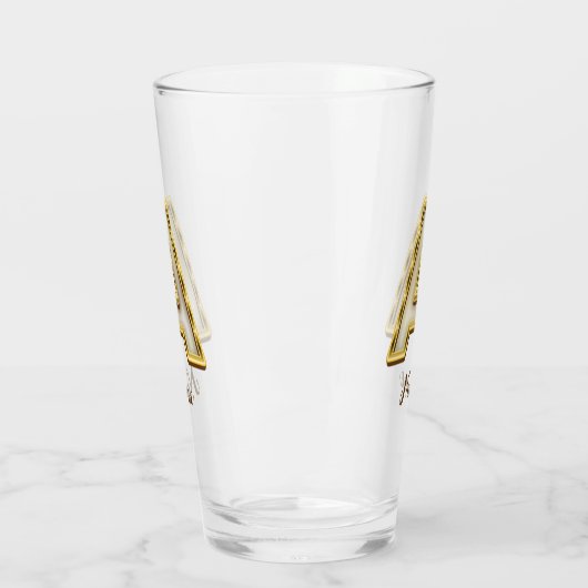 Verre Typographie originale A Monogram Gold (Gauche)