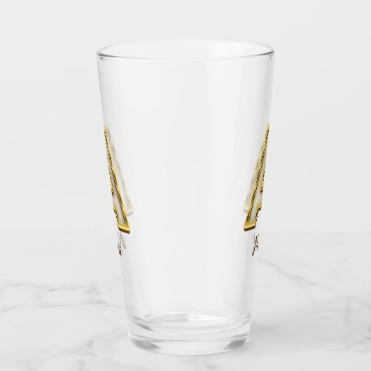Verre Typographie originale A Monogram Gold (Droite)