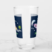 Verre Un adorable vaisseau-fusée dans l'espace dessin an (Gauche)