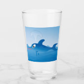Verre Un dauphin bleu (Devant)
