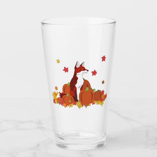 Verre Un Fox dans le patch Citrouille (Devant)