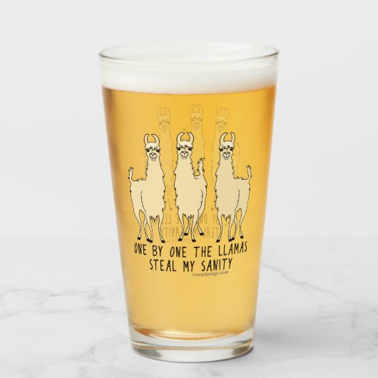 Verre Un par un les lamas volent ma santé Funny (Devant (rempli))