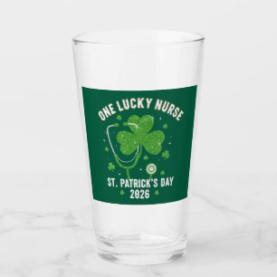 Verre Une infirmière chanceuse Saint-Patrick 2026 Paille