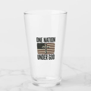 Verre Une nation sous Dieu croix patriotique