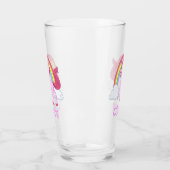 Verre Unicorne rose arc-en-ciel Nom personnalisé (Gauche)