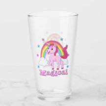 Unicorne rose magique Arc-en-ciel