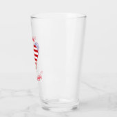 Verre USA Flag Heart Funky Personnalisé (Gauche)