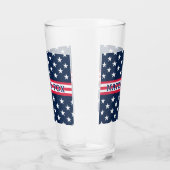 Verre USA Stars Stripes Script Monogramme Éblouissant (Droite)