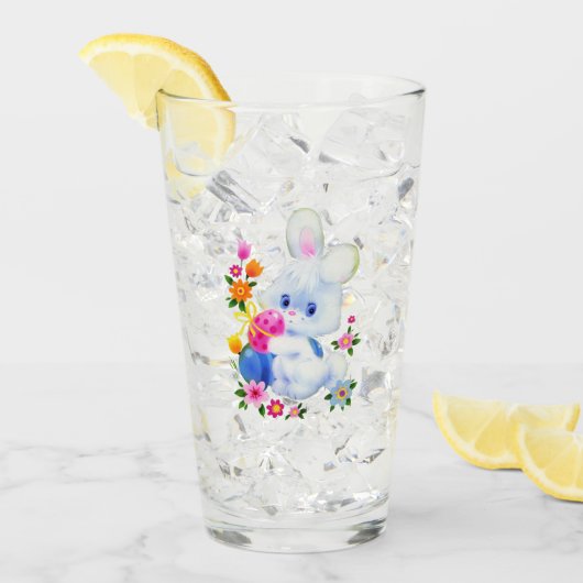 Verre Vacances mignonnes de lapin de Pâques (Devant glace)