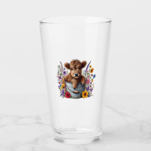 Verre Vache des Highlands dans un seau de fleurs Png, Mi